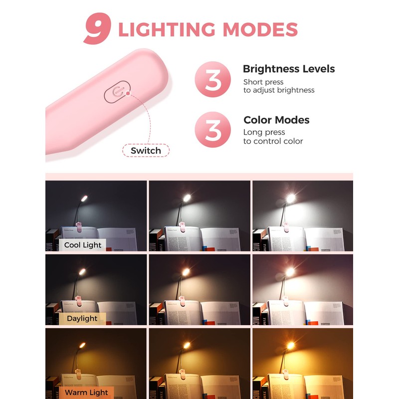 Monotremp Book Lights for Reading at Night in Bed, 80