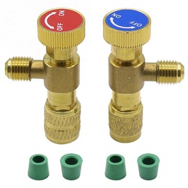 KtbeYTi Pack of 2 Filling Coolant Safety Valve R22 R410A Brass Flow Control Valve for Connection Adapter, Replacement Parts & Accessories