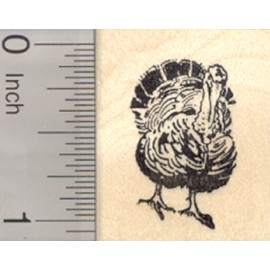 RubberHedgehog Turkey Rubber Stamp, Thanksgiving Bird, Wildlife, Small D25125 WM