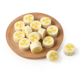 Luckforest Artificial Banana Blocks, 15 Pcs Lifelike Simulation Banana Slices Fake Fruit Slices Decoration for Home Party Table Photography Props