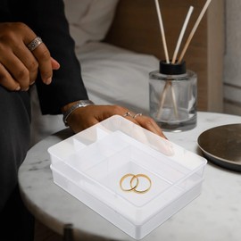 NUOBESTY 2pcs Drawer Organizers Reusable Storage Box Lid Adjustable Dividers for Home Office