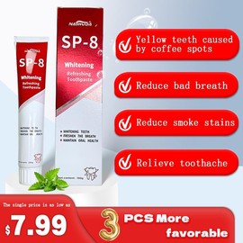 NASHUDA  Probiotic Toothpaste is a fortified formula that balances oral microbes, removes stains and freshens breath. - Specification: 3pcs