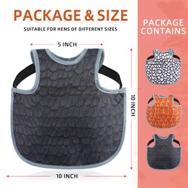MYWSN Chicken Saddle for Hens Lightweight Chicken Apron & Back Protector with Adjustable Straps, Comfortable Chicken Vest Jacket for Hens (White Black)