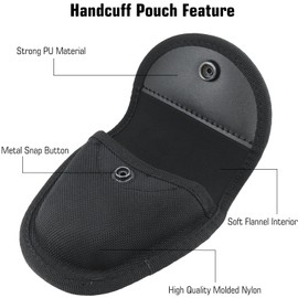 YONCONO Molded Handcuff Pouch, Hidden Snap Handcuff Case for Duty Belt, Handcuff Holder for Police Law Enforcement Security Officer Accessories Fits Standard Chain or Hinge Handcuff