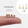 NONTAI Tiny CZ Stud Earrings, Threadless Nose Stud Gold 20G
