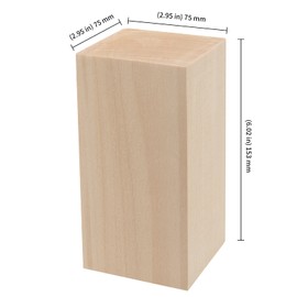 KEILEOHO 4 Pack 6 x 3 x 3 Inches Basswood Carving Blocks, Unfinished Whittling Blocks, Soft Wood Blocks, Kiln Dried Wood Carving Kit for Beginners, Experts, DIY'ers
