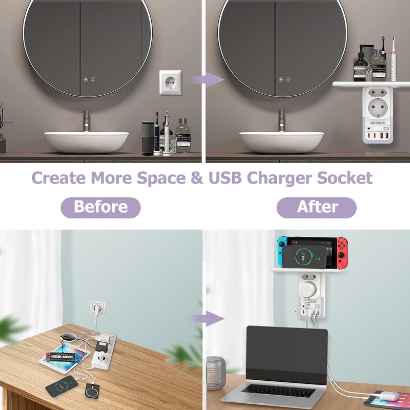 HEEKIM LED Night Light with Stand and Socket, Night Light