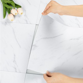 Peel and Stick Floor Tile 12 x 12 inch, Self Adhesive Vinyl Flooring Marble Look, Waterproof and Easy to Clean Flooring for Bathroom Kitchen and Laundry Room (20 PCS)