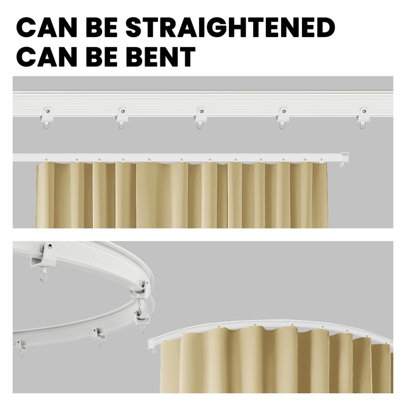 JILRON Room Divider Curtain Ceiling Curtain Track Set for Blackout