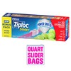 Ziploc Quart Food Storage Slider Bags, Durable, 22 Count