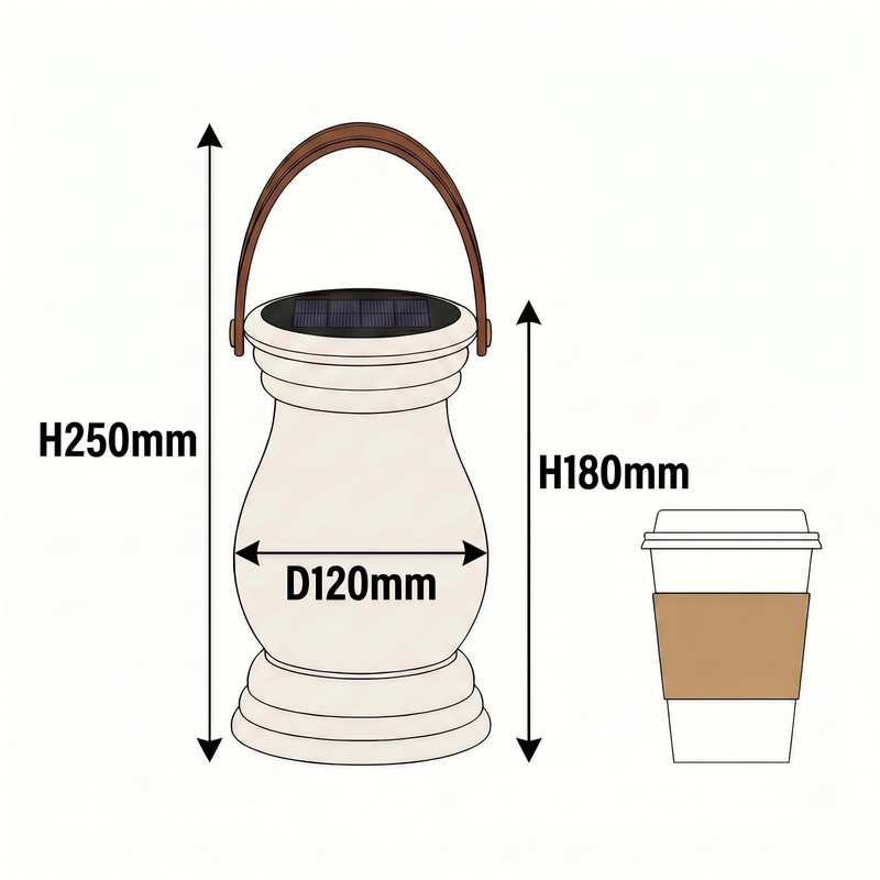 ILOVINIT Outdoor Solar Table Lamp, USB Rechargeable Portable Lantern Waterproof,