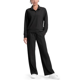 Rdruko Women's Lounge Sets 2 Piece Sweatsuits Tracksuits Travel Airport Fall Outfits 2024 Matching Track Sweat Suit Sets(Black, US S)