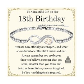 JONAKO 13th Birthday Gifts for Girls, 13th Birthday Bracelet Gifts for 13 Year Old Girls, Bead Bracelets Presents for Daughter, Sister, Granddaughter