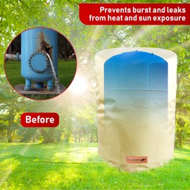 Redford Supply Co. Cold Snap (5°F) Round Pressure Tank Cover Insulation, 28"Diameter x 54"H, Water Well Tank Covers Insulated, Well Pump Cover Insulated Freeze Proof, for Winter Outdoor (Beige)