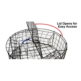 KUFA Vinyl Coated Round Crab Trap & Accessory Kit (100' Poly Rope with line Weight, Caliper,Harness,Bait Bag & 13" Red/White Float) CT110+CAP34
