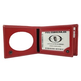 Civil Guard Local Police Emergency Private Security Red Cross Wallet with Name Plate - Honor Model, red, purses