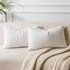 JUSPURBET Cream White Lumbar Velvet Throw Pillow Covers 14x24 inch