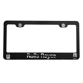KA Matte Black Laser Etched Rolls Royce Mirror License Plate Frame Cover Holder Tag