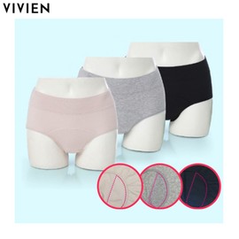 VIVIEN Hi-store Cotton Sanitary Panties 1ea, Style#$%Color#$%Size:High Waist-Nude Beige-95(M)