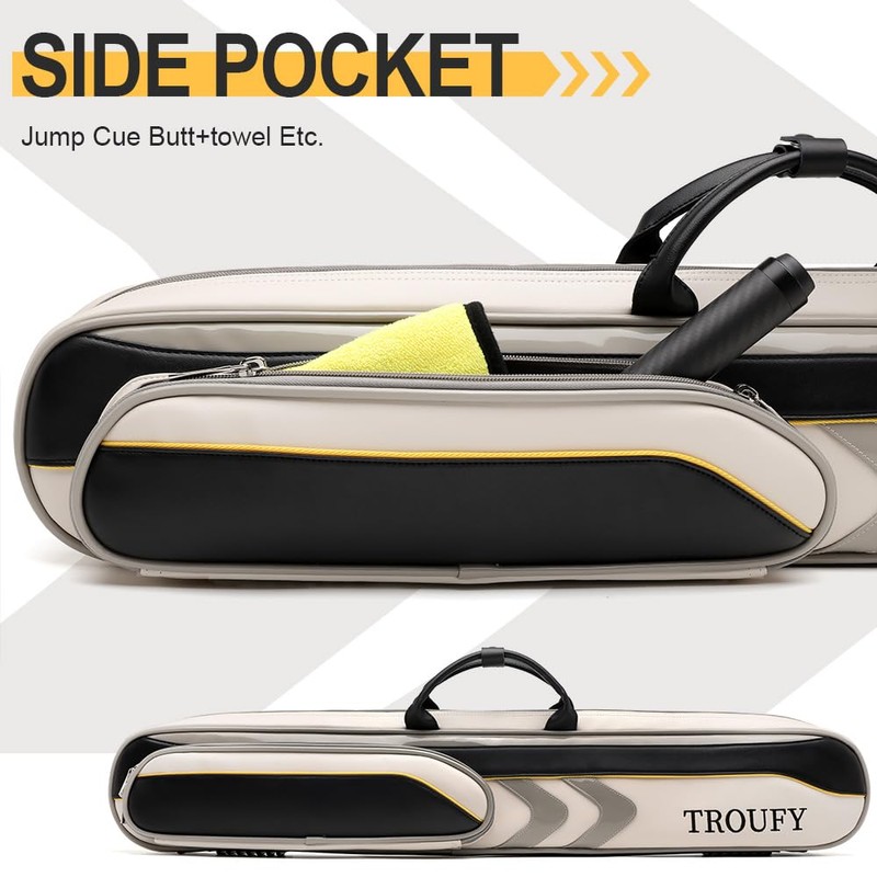 TROUFY 3X4 Pool Cue Case PU Leather – Durable Billiard