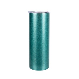 Elanze Designs - Vaso de viaje con estampado de animales de cebra, 20 onzas, con aislamiento de acero inoxidable, tapa superior deslizante y pajita reutilizable, purpurina azul turquesa