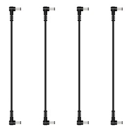 Fancasee (4 Pack 1 ft 5.5mm x 2.1mm 90 Degree Right Angle Male to Male Right Angle DC Power Adapter Cable Cord for IP Camera CCTV Surveillance Security Camera LED Strip DVR Router Invoice Printer