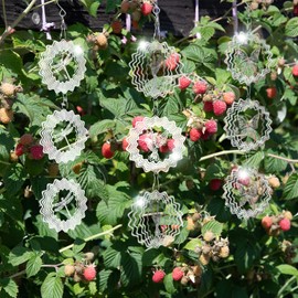 Wind Spinners Outdoor, Devices Keep Birds Away, How to Keep Pigeon Woodpecker Owls Off Your Patio, Stop Birds from Hitting Windows, 4 inch, Silver