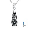 925 Sterling Silver Urn Pendant Necklace Teardrop Cremation Jewelry for
