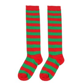 Warmbaby Striped Socks Girls Kids Red And Green Leg Warmer Knee High