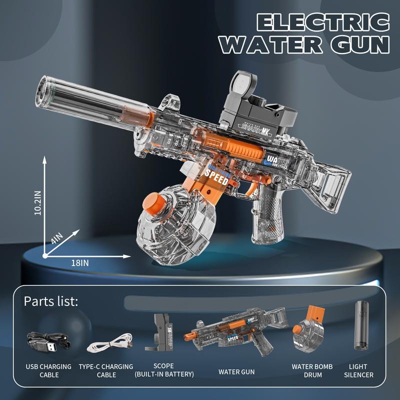 Automatic Electric Water Gun with LED Effects, Water Suction Powerful