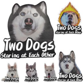 6Pcs Funny Car Stickers, Scratch Hiding Decals, Waterproof Dog Peeking Sticker, for Vehicles, Door, Bumper, Rear Windshield