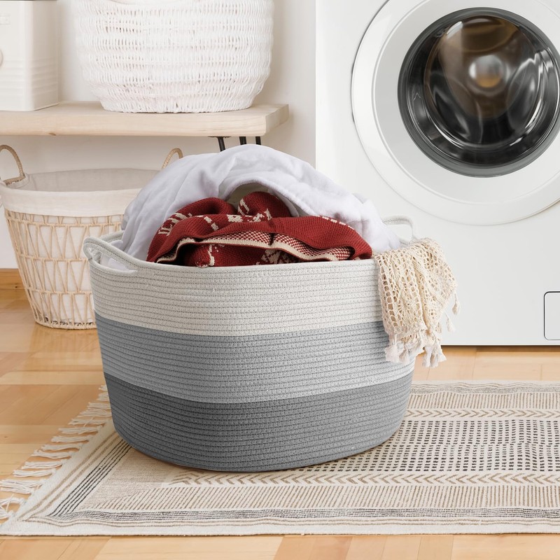 Maliton Large Blanket Basket, 22" X 22" X 14" Woven
