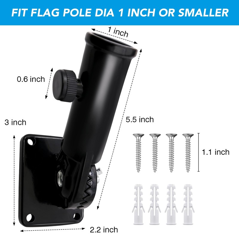 HOOPLE Flag Pole Holder for Outside House, Adjustable Flag Pole