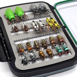 Fly Fishing Flies Collection 69/38 Realistic Flies Dry Wet Nymph Streamers Fly Assortment with Fly Box Flyfishing Lures Kits for Trout Bass Pike Salmon Flys (Ultimate Realistic FlySelection 38 Pcs)…