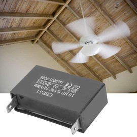CBB61 Capacitor 10UF for Fan Motor Starting, Whole House Fan Capacitor, 350VAC, 50/60Hz, 3 MFD 2 Terminal, C61 Attic Fan Capacitor, Capacitor 250VAC, 370VAC