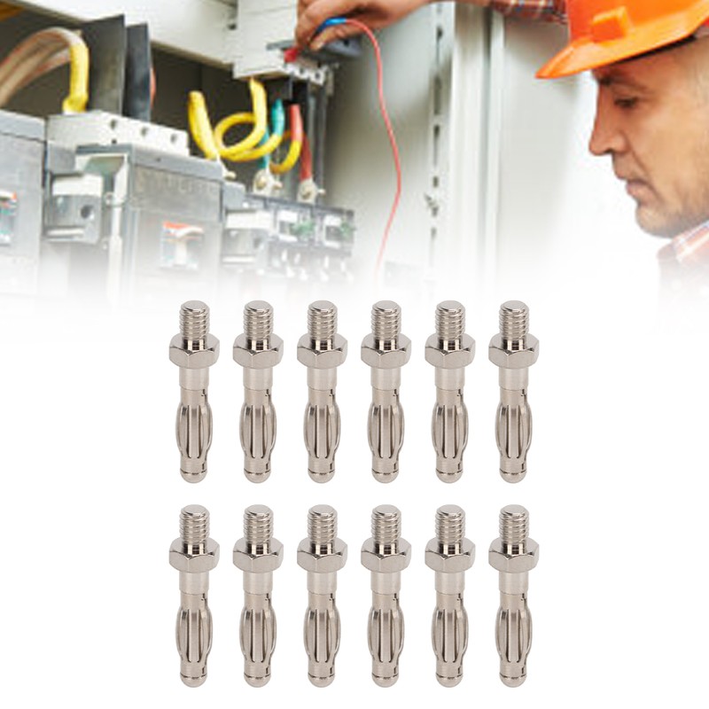 50Pcs Banana Plugs Hex Thread High Accuracy Good Transmission Performance