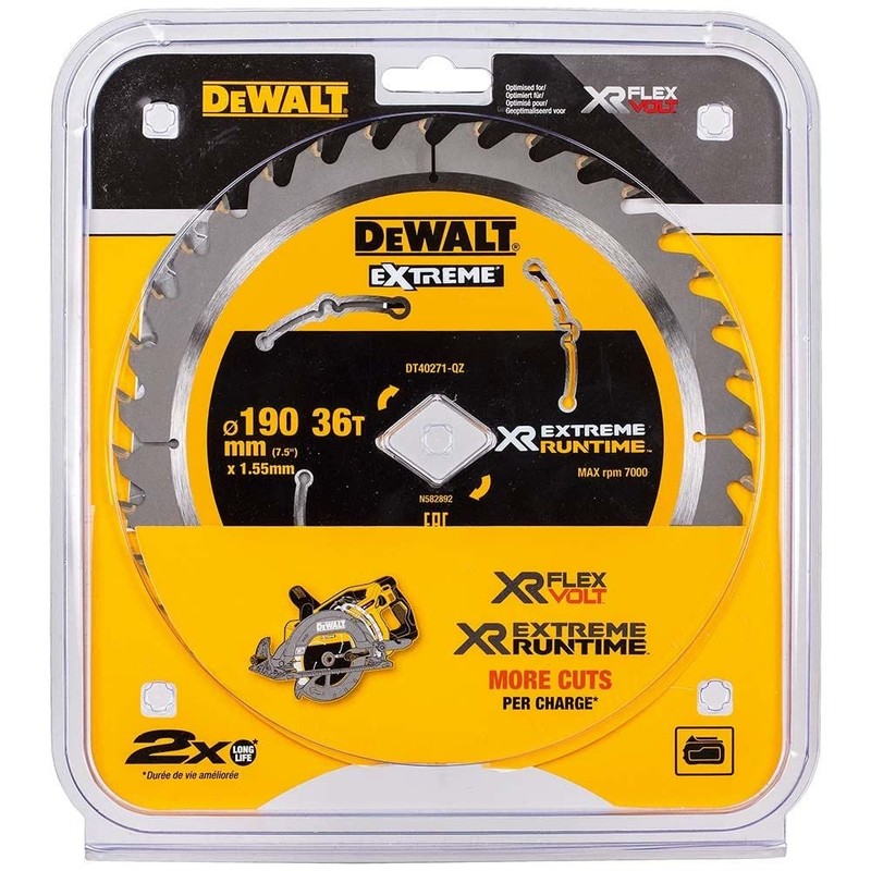DEWALT DT40271 190mm 36 Tooth Diamond Bore Blade for Dcsdcs577