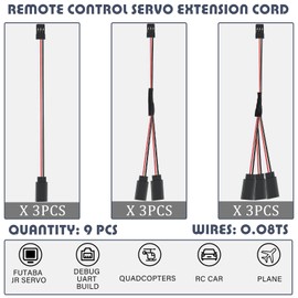 Eccliy 9 Pieces Y Connector 3 Pin Plug Splitters Servo Extension Male to Female Servo Extension Cord Wire Cable Compatible with Jst Rc Jr Futaba Rc Car or Airplanes(Mixed Style)