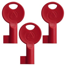 Red Fire Alarm Keys – Universal Metal Reset & Replacement Keys for Break Glass Call Points, Fire Alarm Panels & Testing – 3-Pack - C-TEC S-Key for CFP Panels