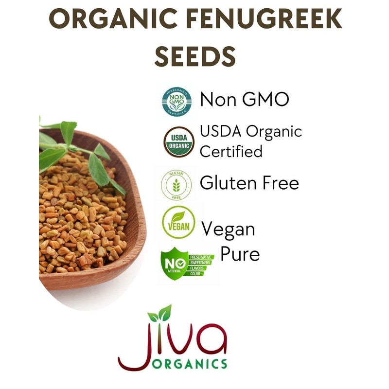 Jiva Organic Fenugreek Seeds 7 Ounce – Non-GMO, Gluten Free,
