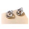 Silver Plated Double Circle Knot Round Drop Earrings For Women(silver)