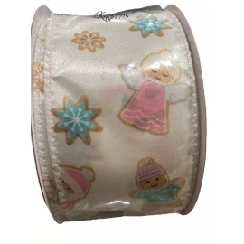 Mrs Claus Bakery Ribbon Candy Land Pastel Iced Cookies  2.5 Inch X 10 Yards