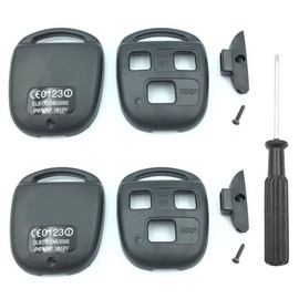 Remote Car Key Shell Case for Lexus Lexus GS300 GS400 GS430 GX470 IS300 LS400 LS430 LX470 RX300 RX330 RX350 RX400h RX450h SC430 Key Shell No Blade with Screwdriver (Black+Black)