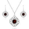Ice Gems Sterling Silver Garnet Cushion-Cut Celtic Knot Pendant Necklace