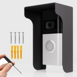 Universal Doorbell Rain & Sun Cover – Anti-Glare, Weatherproof Shield – Fits Doorbells up to 5.9 x 3.93 inches – Includes Mounting Screws, Anchors & Screwdriver