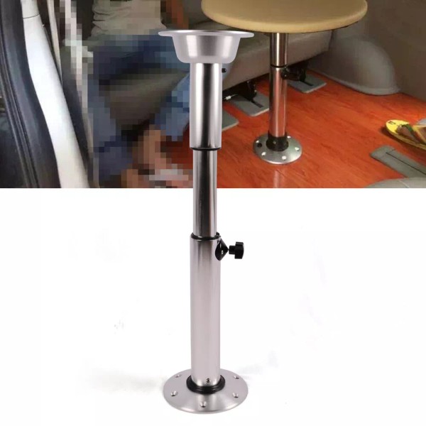 Unbranded Adjustable Table Pedestal Silver With Removable Base for Motorhome