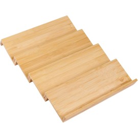 Bamboo Spice Drawer Organizer for Insert Shallow Drawer, 4 Tier Stackable Spice Rack Organizer for Cabinet(4.8" D x 13" W x 1.71" H) Seasoning Storage Organization for Kitchen Pantry Drawer