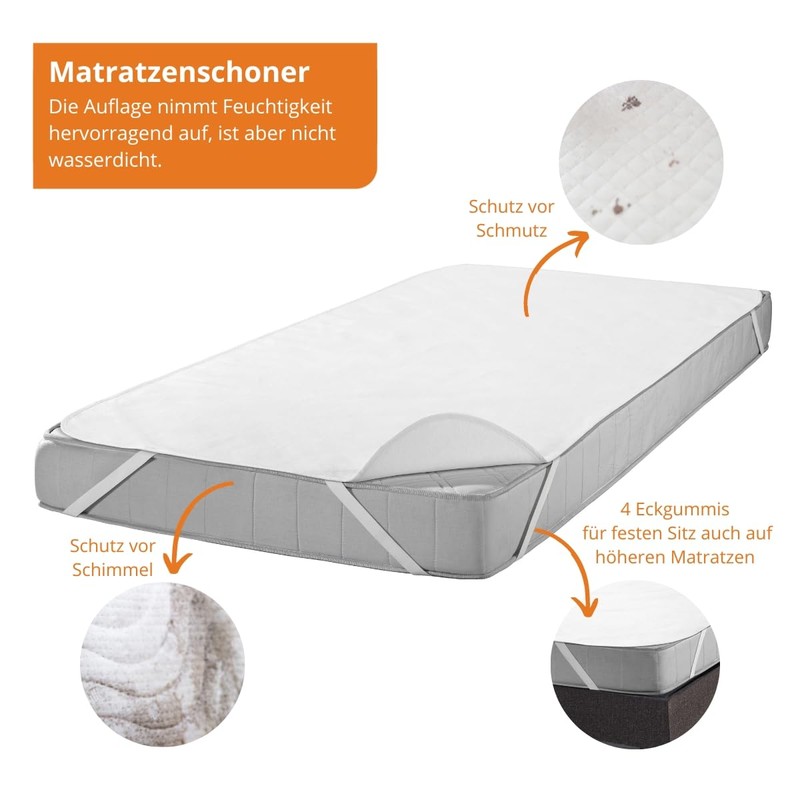 sleepling Premium Molton Mattress Protector 100 x 200 cm, 100%