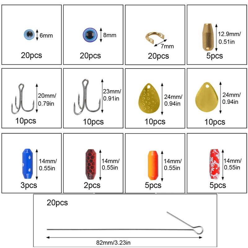 Fishing Lures Spoon Rigs DIY Spinner Baits Treble Hooks Spinner