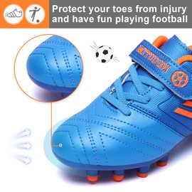 Mitudidi Football boots for children, football shoes for boys and girls, FG / AG, unisex, indoor training shoes, sports shoes for outdoor use - Blue Fg, size: 37 eu